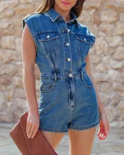 Sybil Denim Romper - FINAL SALE -clothes Sales SybilDenimRomper32