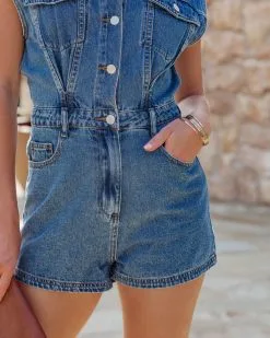 Sybil Denim Romper - FINAL SALE -clothes Sales SybilDenimRomper35