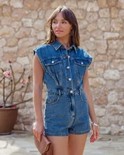 Sybil Denim Romper - FINAL SALE -clothes Sales SybilDenimRomper44