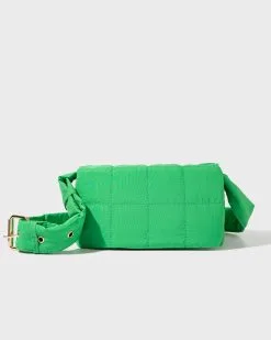 Tandy Quilted Nylon Crossbody Bag - Green