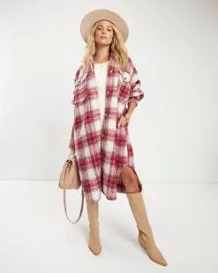 That September Feeling Plaid Pocketed Button Down Coat - FINAL SALE