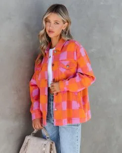 Timber Checkered Pocketed Shacket - FINAL SALE -clothes Sales TimberCheckeredPocketedShacket106