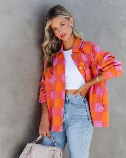 Timber Checkered Pocketed Shacket - FINAL SALE -clothes Sales TimberCheckeredPocketedShacket88