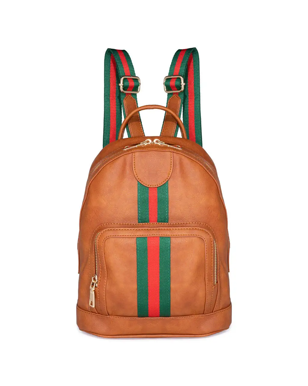 Trendsetter Faux Leather Backpack - Tan - FINAL SALE 3 Trendsetter Faux Leather Backpack - Tan - FINAL SALE - Image 3