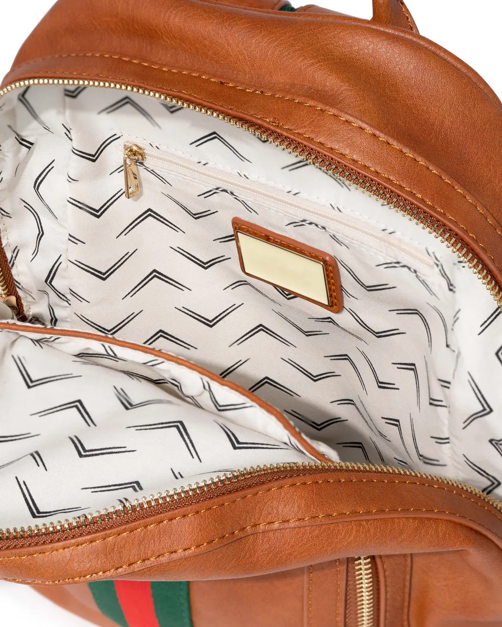 Trendsetter Faux Leather Backpack - Tan - FINAL SALE 4 Trendsetter Faux Leather Backpack - Tan - FINAL SALE - Image 4