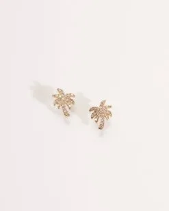 Pretty Palm Studs - Gold