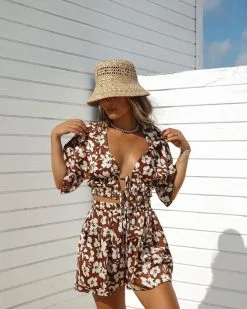 Bungalow Straw Bucket Hat – Tan -clothes Sales VICIXSOD FloralSet 3