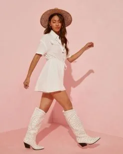 Vivica Drawstring Romper - White 8 Vivica Drawstring Romper - White -clothes Sales VivicaDrawstringRomper White041