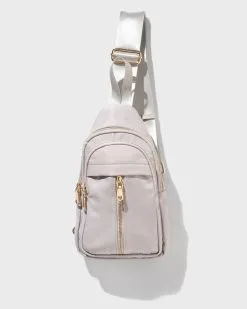 Wagner Nylon Sling Backpack - Light Grey