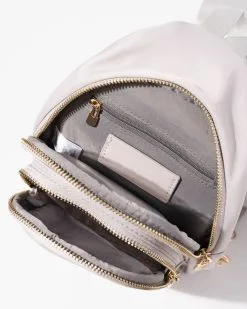 Wagner Nylon Sling Backpack - Light Grey -clothes Sales WagnerNylonSlingBackpack LightGrey Interior