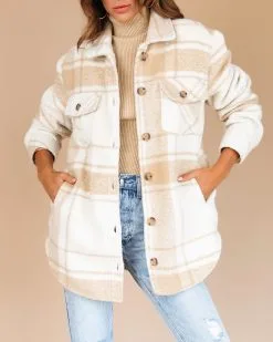 Weekend Road Trip Plaid Pocketed Jacket - Cream - FINAL SALE 11 Weekend Road Trip Plaid Pocketed Jacket - Cream - FINAL SALE -clothes Sales Weekendroadtripplaidpocketedjacketcream6