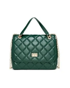 Yvette Quilted Crossbody Shoulder Bag - Green - LAST CHANCE -clothes Sales YvetteQuiltedCrossbodyShoulderBag Green