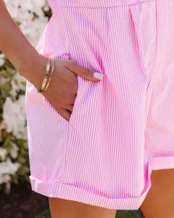Abie Cotton Blend Pocketed Button Down Striped Romper - Pink - FINAL SALE 12 Abie Cotton Blend Pocketed Button Down Striped Romper - Pink - FINAL SALE -clothes Sales abiecottonblendpocketedbuttondownstripedromperpink79