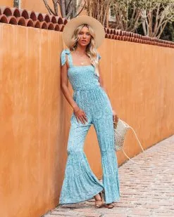 Afina Smocked Flare Jumpsuit - FINAL SALE