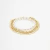 Aileen Pearl Embellished Layered Bracelet - Gold