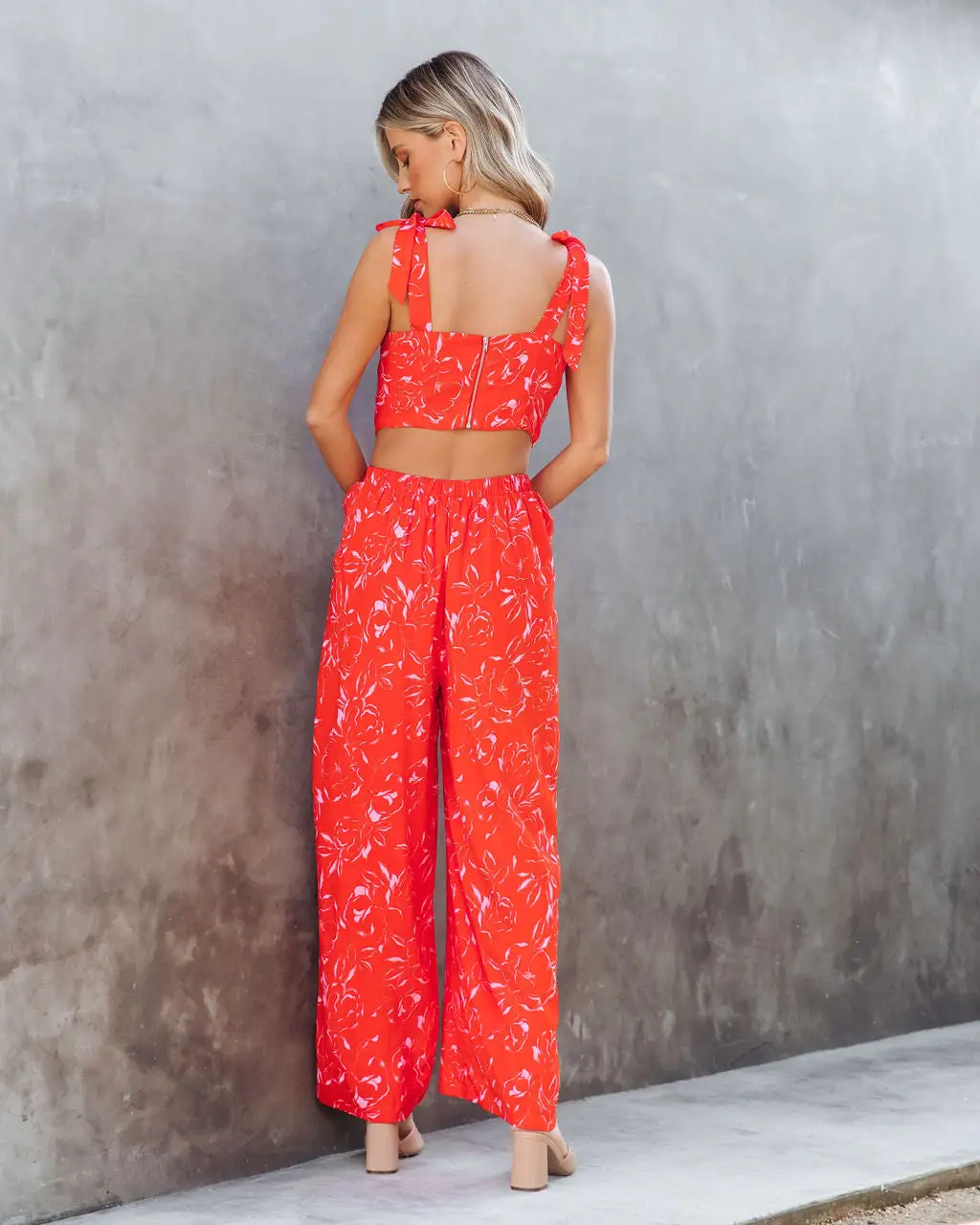 Allison Floral Pocketed Open Back Jumpsuit 4 Allison Floral Pocketed Open Back Jumpsuit - Image 4