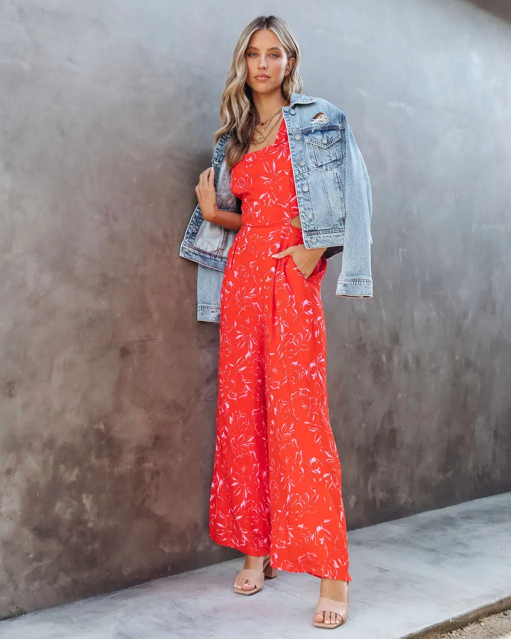 Allison Floral Pocketed Open Back Jumpsuit 3 Allison Floral Pocketed Open Back Jumpsuit - Image 3