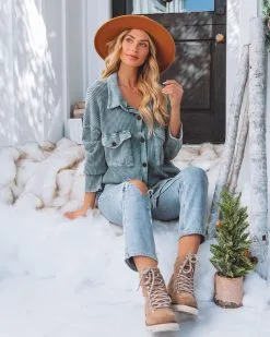 Allister Cotton Thermal Shacket - Olive - FINAL SALE -clothes Sales allistercottonthermalshacketolive7