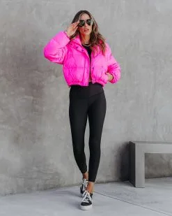 Alpine Explorer Pocketed Puff Jacket - Hot Pink - FINAL SALE -clothes Sales alpineexplorerpocketedpuffjackethotpink25