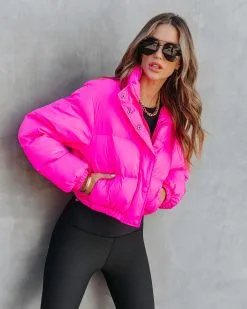Alpine Explorer Pocketed Puff Jacket - Hot Pink - FINAL SALE -clothes Sales alpineexplorerpocketedpuffjackethotpink70