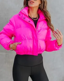 Alpine Explorer Pocketed Puff Jacket - Hot Pink - FINAL SALE -clothes Sales alpineexplorerpocketedpuffjackethotpink92