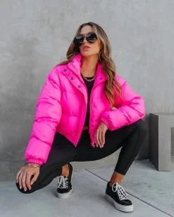 Alpine Explorer Pocketed Puff Jacket - Hot Pink - FINAL SALE
