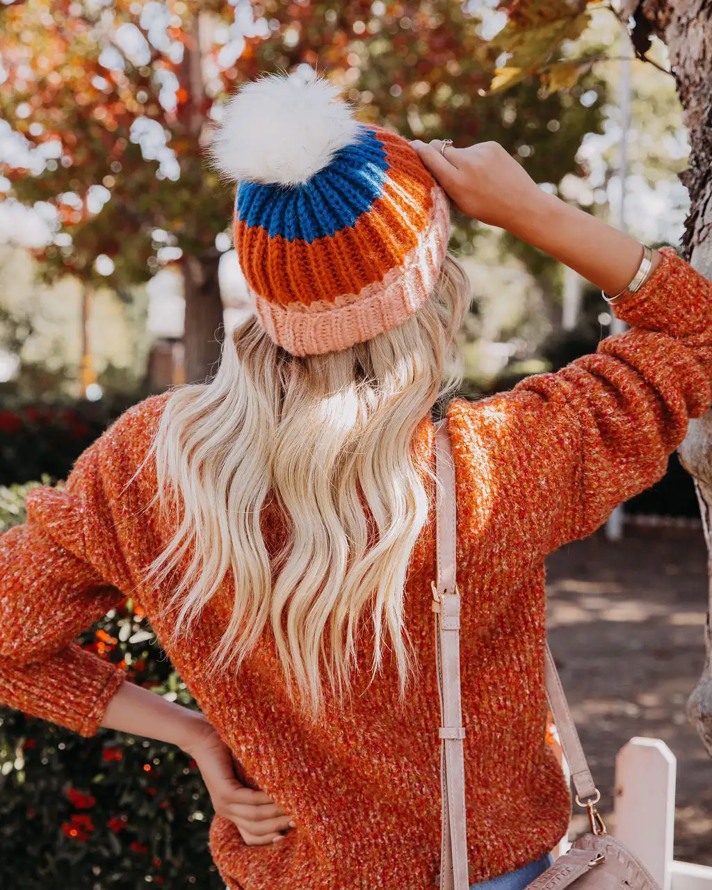 Alpine Pom Beanie - Rust Multi - LAST CHANCE 5 Alpine Pom Beanie - Rust Multi - LAST CHANCE - Image 5