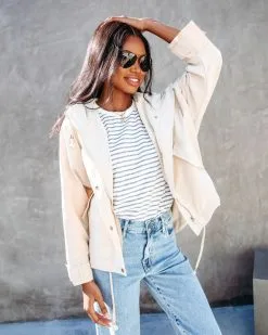 Always A Breeze Lightweight Pocketed Hooded Jacket - Beige - SALE -clothes Sales alwaysabreezelightweightpocketedhoodedjacketbeige 156