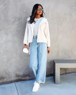 Always A Breeze Lightweight Pocketed Hooded Jacket - Beige - SALE -clothes Sales alwaysabreezelightweightpocketedhoodedjacketbeige 4