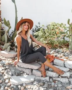 Andy Cotton Blend Pocketed Jumpsuit - Asphalt - FINAL SALE -clothes Sales andycottonblendpocketedjumpsuitasphalt62