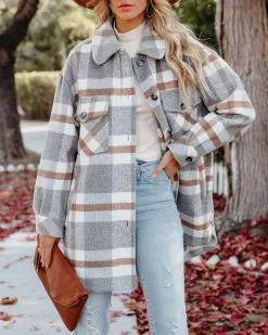 Anise Pocketed Plaid Coat - FINAL SALE -clothes Sales anisepocketedplaidcoat46