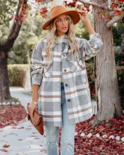 Anise Pocketed Plaid Coat - FINAL SALE -clothes Sales anisepocketedplaidcoat65