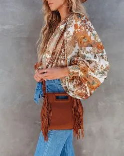 Aria Fringe Crossbody Bag - Tan - LAST CHANCE