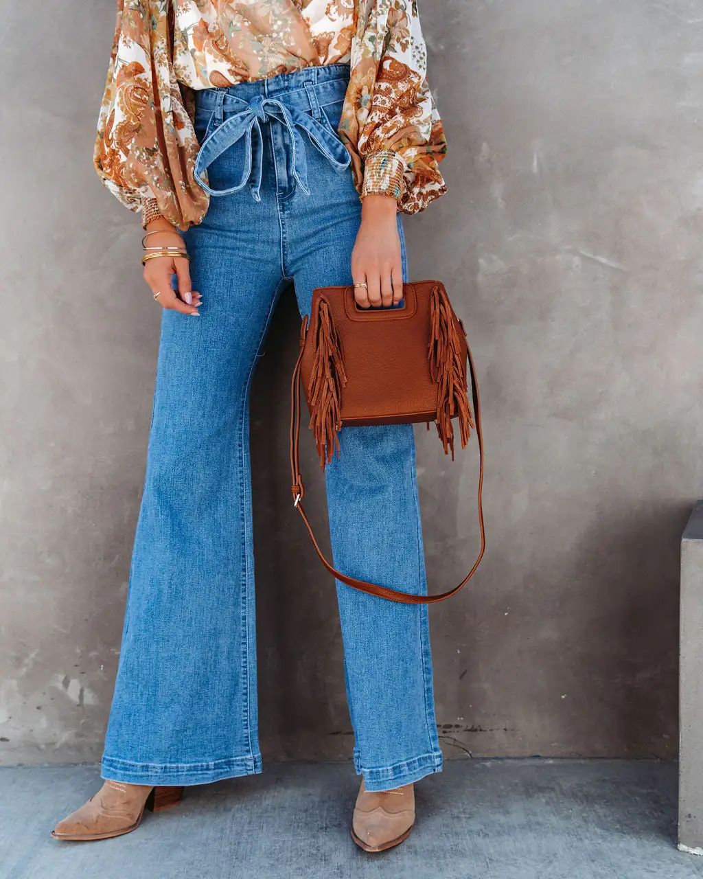 Aria Fringe Crossbody Bag - Tan - LAST CHANCE 6 Aria Fringe Crossbody Bag - Tan - LAST CHANCE - Image 6