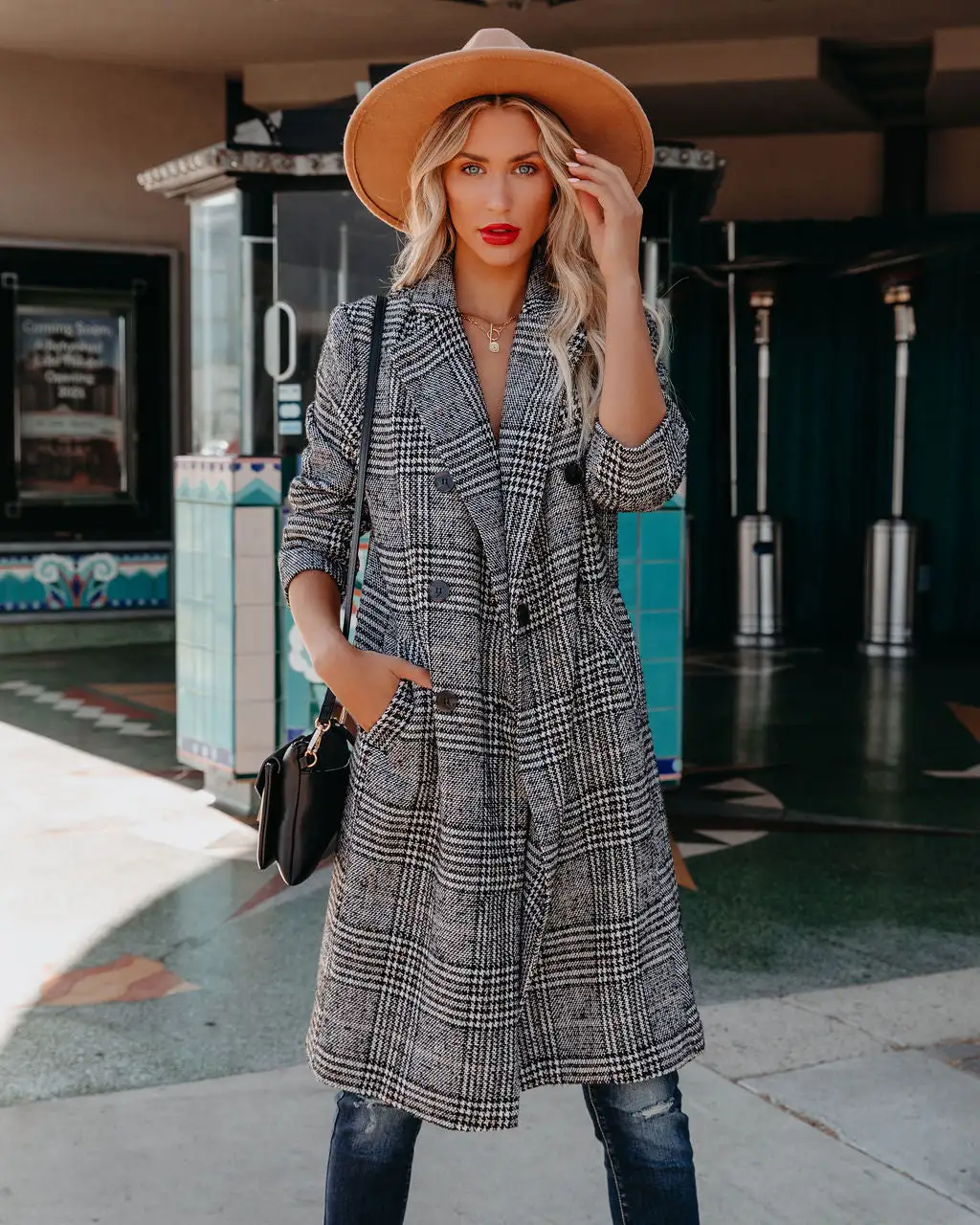 Asher Pocketed Houndstooth Coat - FINAL SALE 5 Asher Pocketed Houndstooth Coat - FINAL SALE - Image 5