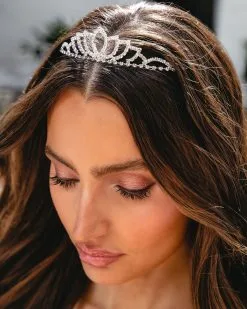 Aurora Rhinestone Embellished Tiara - Silver - FINAL SALE -clothes Sales aurorarhinestoneembellishedtiarasilver 35