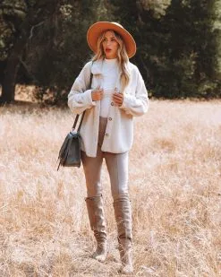 Baxter Pocketed Sherpa Jacket - Cream - FINAL SALE -clothes Sales baxterpocketedsherpajacketcream2