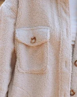 Baxter Pocketed Sherpa Jacket - Cream - FINAL SALE -clothes Sales baxterpocketedsherpajacketcream44