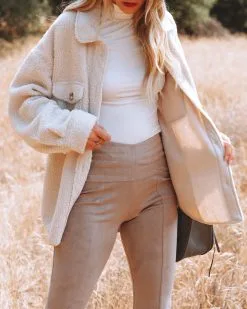 Baxter Pocketed Sherpa Jacket - Cream - FINAL SALE -clothes Sales baxterpocketedsherpajacketcream46