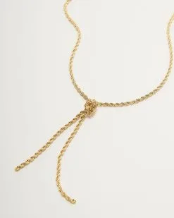 Boston Rope Chain Necklace - Gold -clothes Sales bostonropechainnecklacegoldstillife24