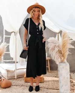 Brandy Linen Blend Pocketed Jumpsuit - Black - FINAL SALE 15 Brandy Linen Blend Pocketed Jumpsuit - Black - FINAL SALE -clothes Sales brandylinenblendpocketedjumpsuitblack3