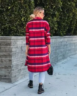 Breezy Septembers Pocketed Plaid Button Down Coat - FINAL SALE -clothes Sales breezyseptemberspocketedplaidbuttondowncoat55