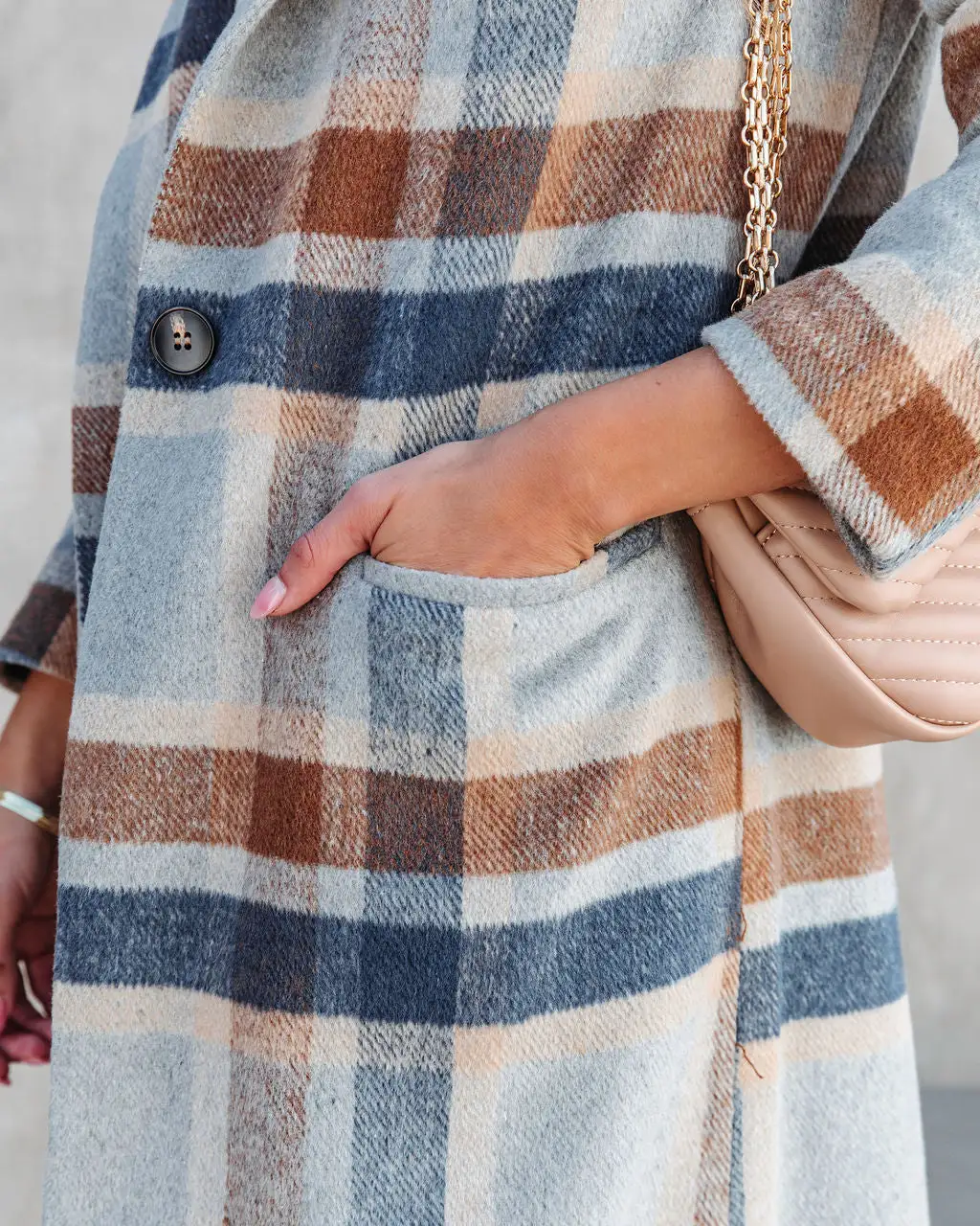 Brisk Rain Strolls Pocketed Plaid Coat - FINAL SALE 2 Brisk Rain Strolls Pocketed Plaid Coat - FINAL SALE - Image 2