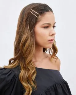 Butterfly Effect Hair Clip Set - Gold -clothes Sales butterflyeffecthairclipsetgold51