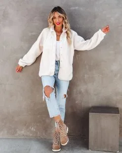 Cabin Pocketed Fleece Jacket - Ivory - FINAL SALE -clothes Sales cabinpocketedfleecejacketivory2