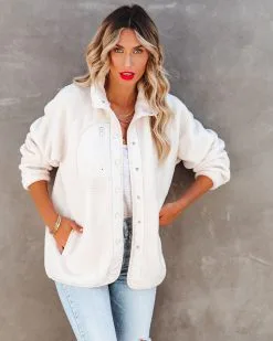 Cabin Pocketed Fleece Jacket - Ivory - FINAL SALE -clothes Sales cabinpocketedfleecejacketivory51