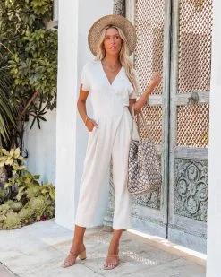 Campanella Pocketed Jumpsuit - Oatmeal - FINAL SALE 13 Campanella Pocketed Jumpsuit - Oatmeal - FINAL SALE -clothes Sales campanellapocketedjumpsuitoatmeal14