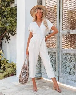 Campanella Pocketed Jumpsuit - Oatmeal - FINAL SALE