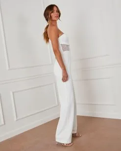 Center Of Attention Strapless Lace Jumpsuit - White -clothes Sales centerofattentionstraplesslacejumpsuitwhite2782