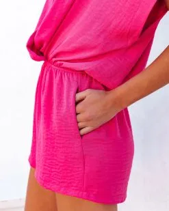 Chicka Pocketed Romper - Pink - FINAL SALE -clothes Sales chickapocketedromperpink466